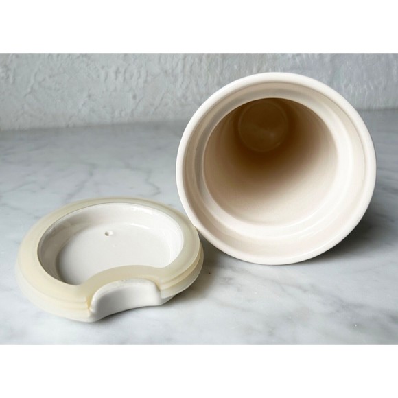 Rae Dunn Ivory Tall DRINK Ceramic Mug with Lid Artisan Collection Coffee Cup - Picture 6 of 7